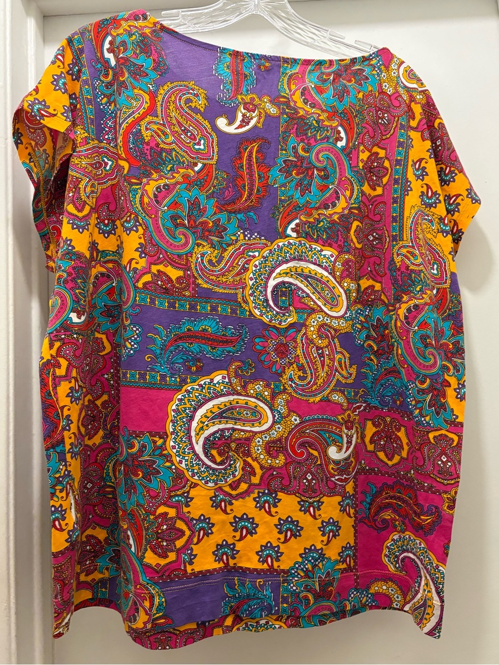 Ralph Lauren Multicolor Paisley Short Sleeve Top Women’s Size XL Boho, Vacation - Picture 6 of 6